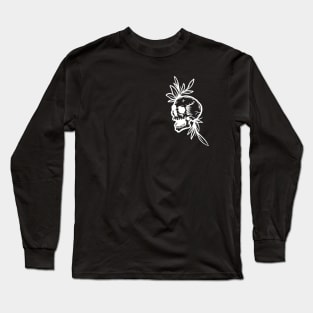 Skull Leaves x White Long Sleeve T-Shirt